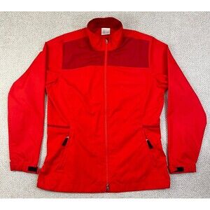 Nike Golf Windbreaker Jacket Women's M Full Zip Red Lightweight Zip Pockets